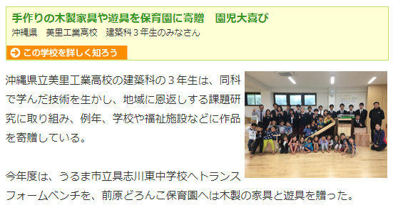 JSコーポレーション善きことをした高校生達：沖縄県立美里工業高校建築科３年生のみなさんによる地域貢献活動